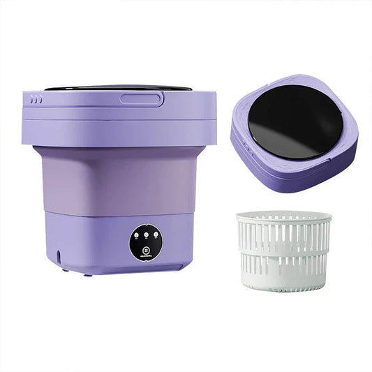 Mini Portable Washing Machine – Foldable Washer with Deep Cleaning Function, Compact Design for Travel & Small Spaces