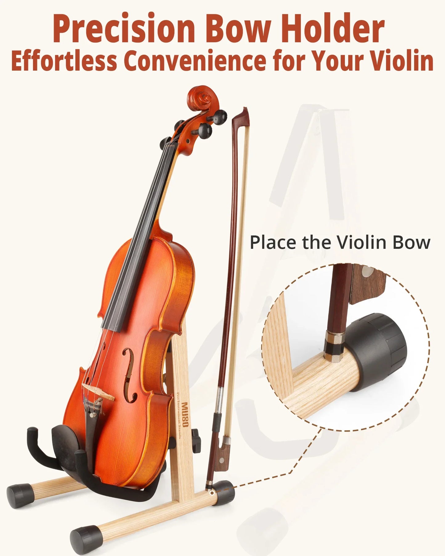 Wooden Folding Violin Stand – Portable A-Frame Floor Holder for Violin, Ukulele & Stringed Instruments