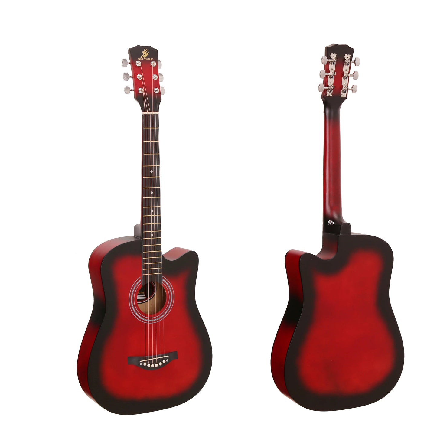 38-Inch Acoustic Guitar – 6-String Beginner & Travel Guitar with Linden Body and Polished Finish