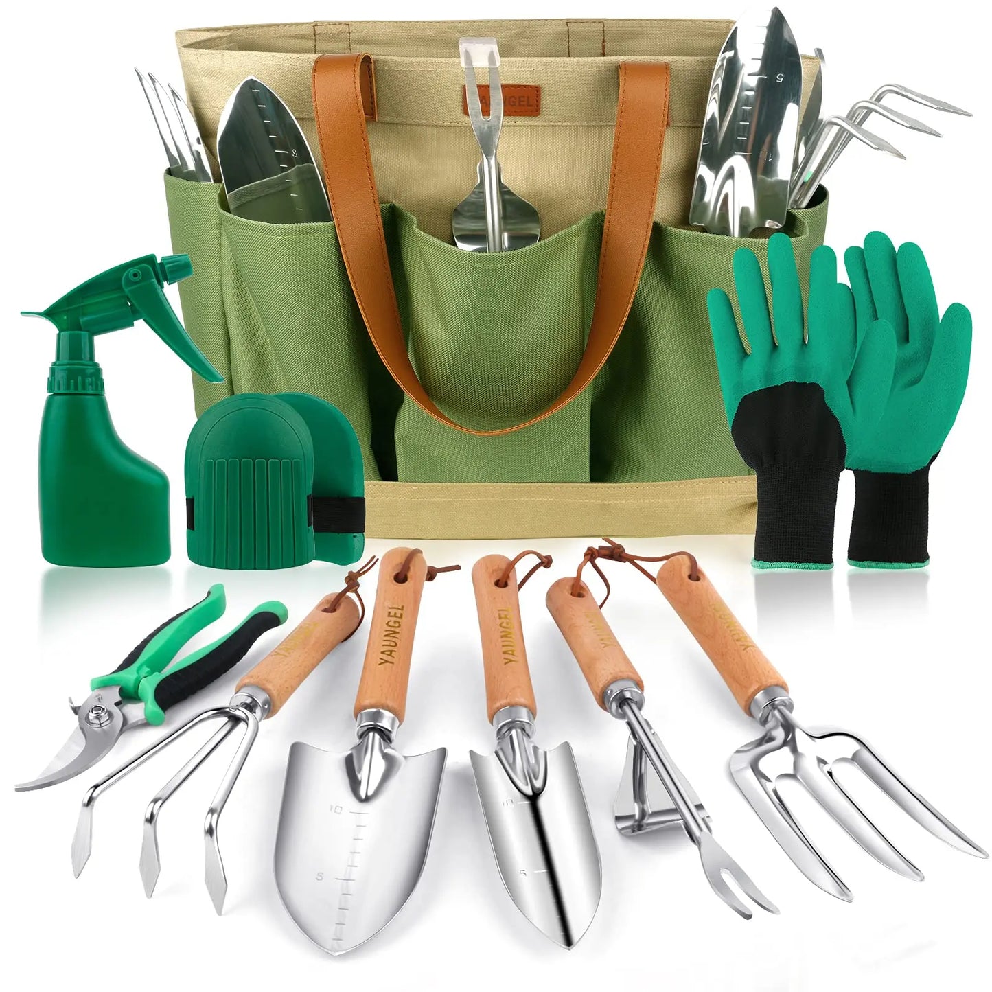 10-piece Set Gardening Tools Heavy Duty Stainless Steel Garden Supplies Hand Tools With Wooden Handle Garden Gifts for Boys