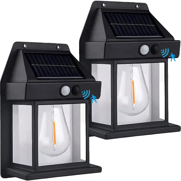 Solar Motion Sensor Wall Light – Outdoor Waterproof LED Garden Lamp with Rechargeable Battery & 3 Lighting Modes