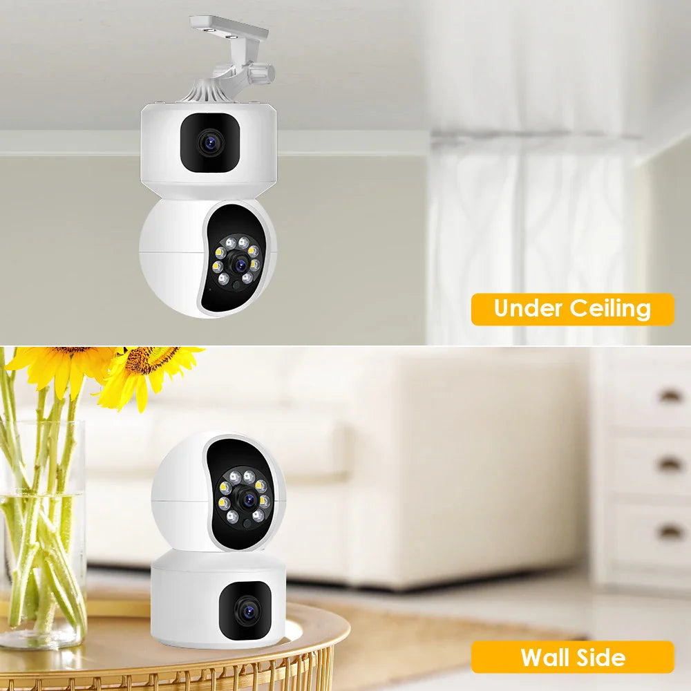 4MP Color Night Vision WiFi CCTV Camera – Indoor PTZ Security with Dual Lens, Motion Tracking & Two-Way Audio