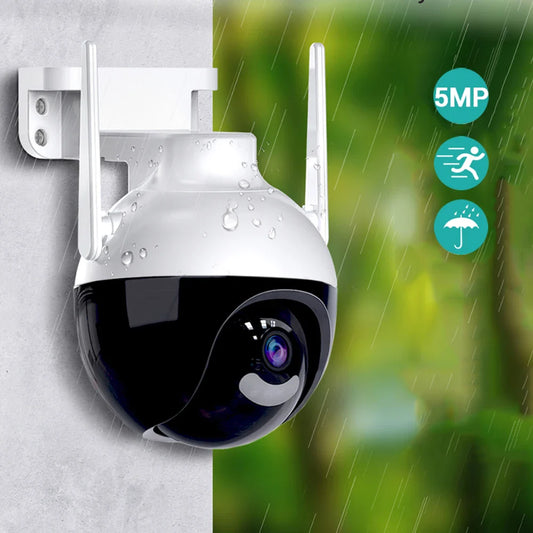 5MP Outdoor PTZ WiFi Security Camera – Waterproof Night Vision with Motion Tracking & Two-Way Audio