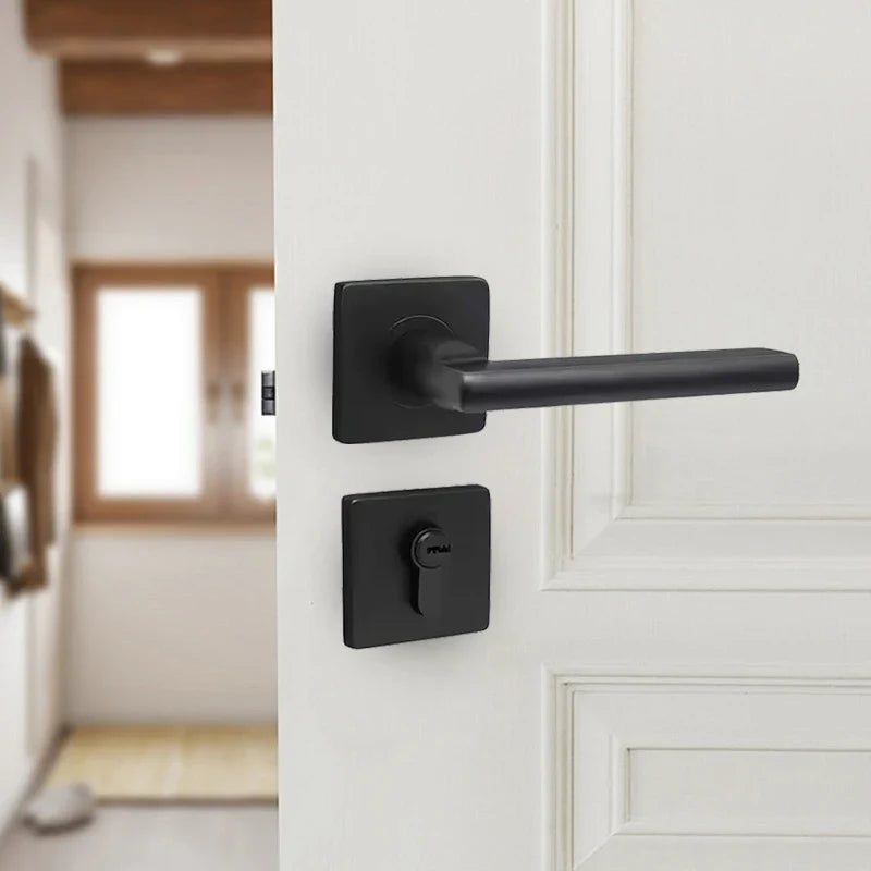 Modern Stainless Steel & Wood Door Handle – High-Security, Anti-Theft, Anti-Prying Hardware for Home & Office
