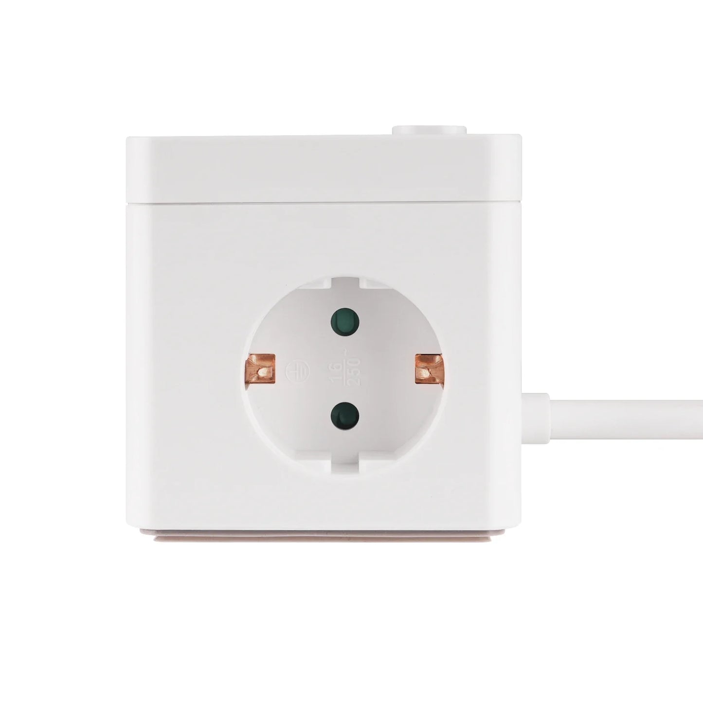 EU Smart Power Cube – 3 AC Outlets with USB-A & Type-C Ports, 16A Plug Adapter Socket for Home & Office Charging
