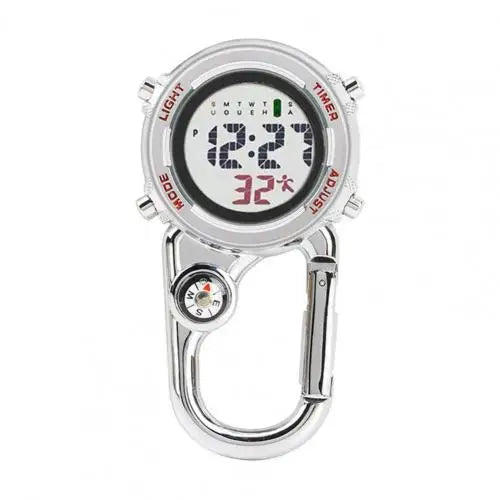 Multifunctional Carabiner Pocket Watch – Luminous Outdoor Sports Clip-On Timepiece for Backpack, Waist, or Gear
