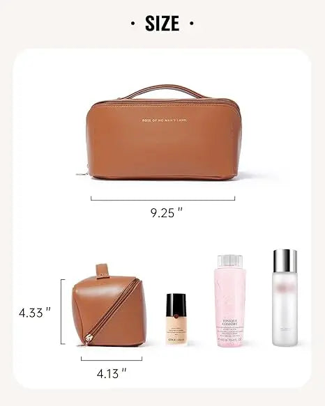 Waterproof Travel Toiletry Bag – Foldable Makeup Organizer with Handle & Divider for Women