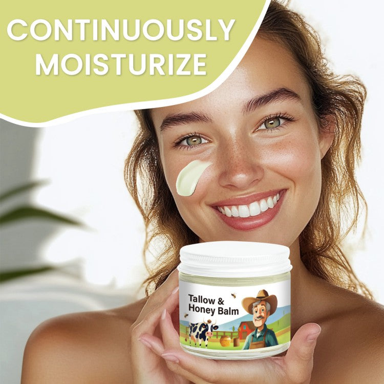 Tallow Honey Balm – Moisturizer for Dry & Sensitive Skin with Grass-Fed Tallow & Raw Honey