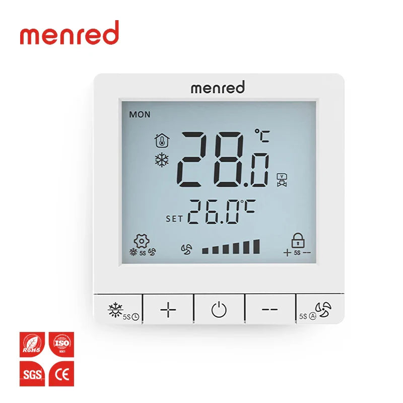 Smart WiFi Thermostat for Central Air Conditioner | 3-Speed Fan Coil | App Control | Energy-Saving Temperature Controller