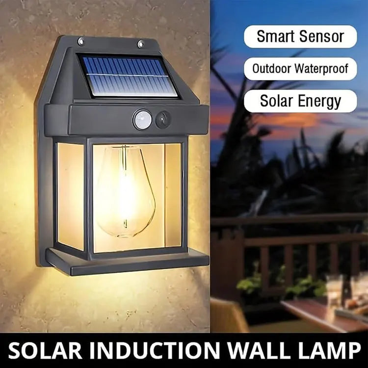 Solar Motion Sensor Wall Light – Outdoor Waterproof LED Garden Lamp with Rechargeable Battery & 3 Lighting Modes