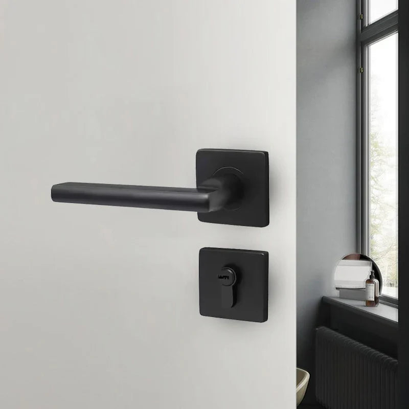 Modern Stainless Steel & Wood Door Handle – High-Security, Anti-Theft, Anti-Prying Hardware for Home & Office