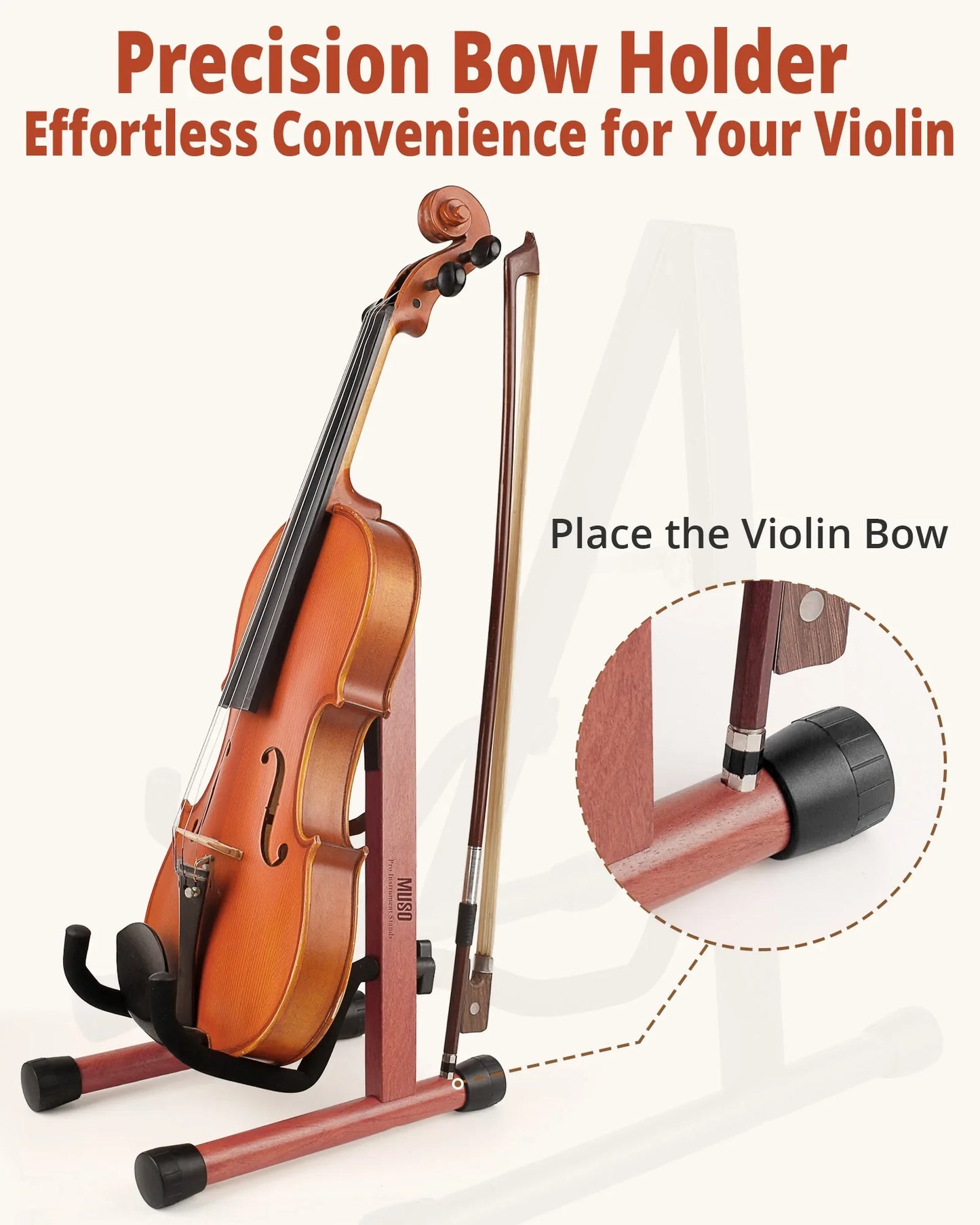 Small Wooden Violin & Ukulele Stand – Portable A-Frame Holder with Rubber Pads for Travel & Display