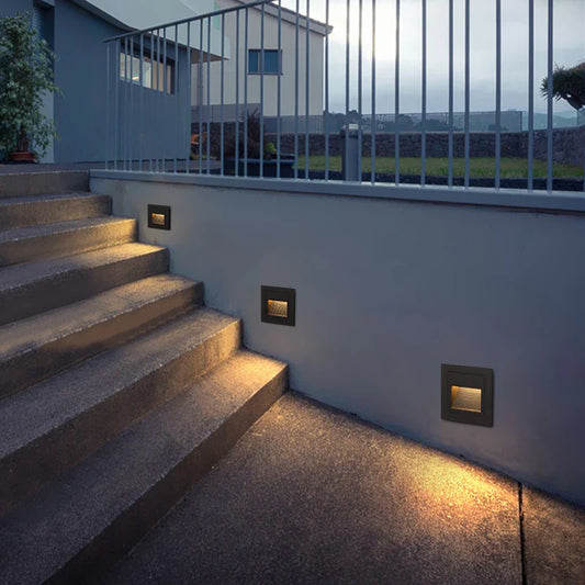 Waterproof IP65 LED Step Lights – Smart Recessed Motion Sensor for Outdoor & Indoor Stair, Pathway, and Wall Lighting