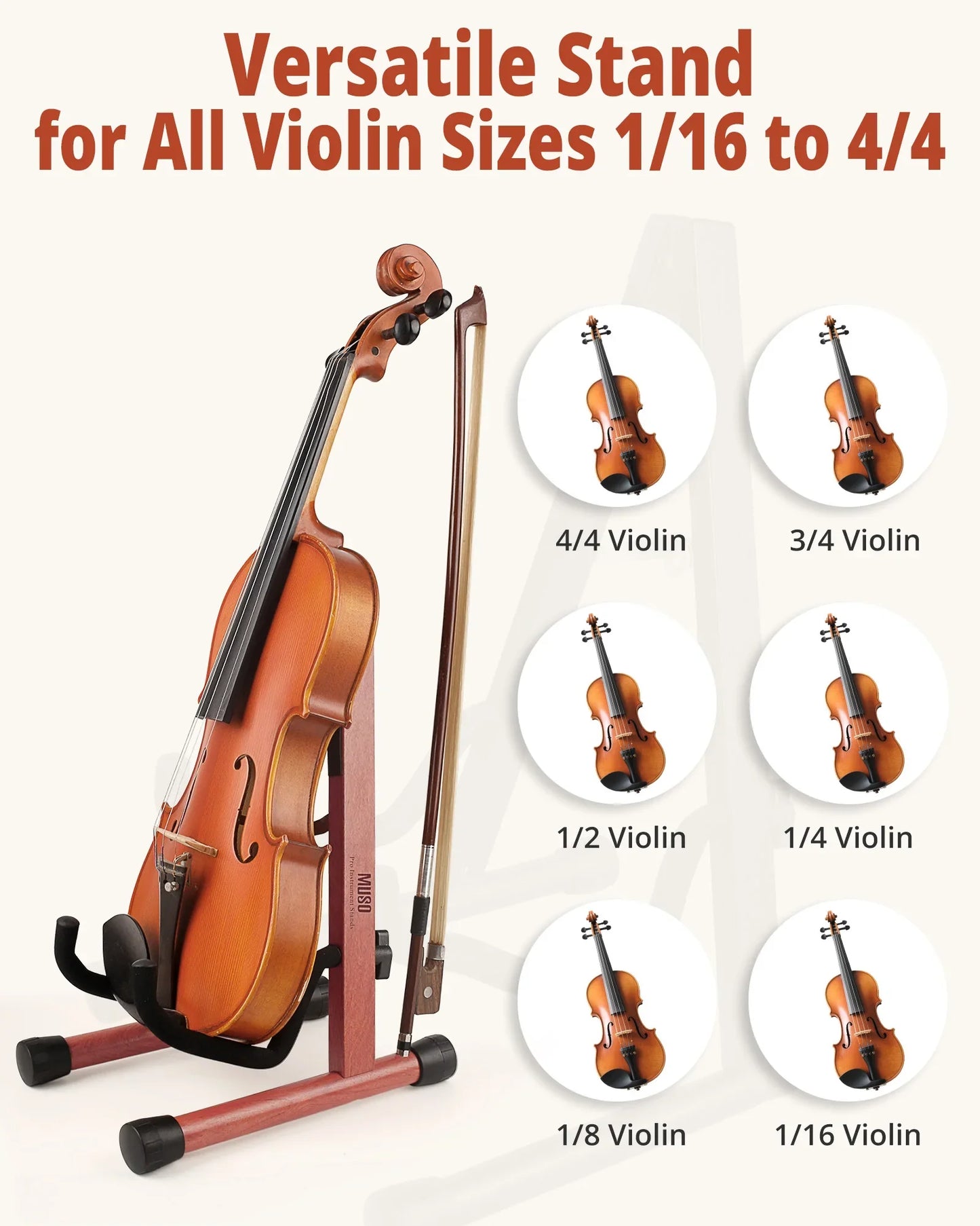 Small Wooden Violin & Ukulele Stand – Portable A-Frame Holder with Rubber Pads for Travel & Display