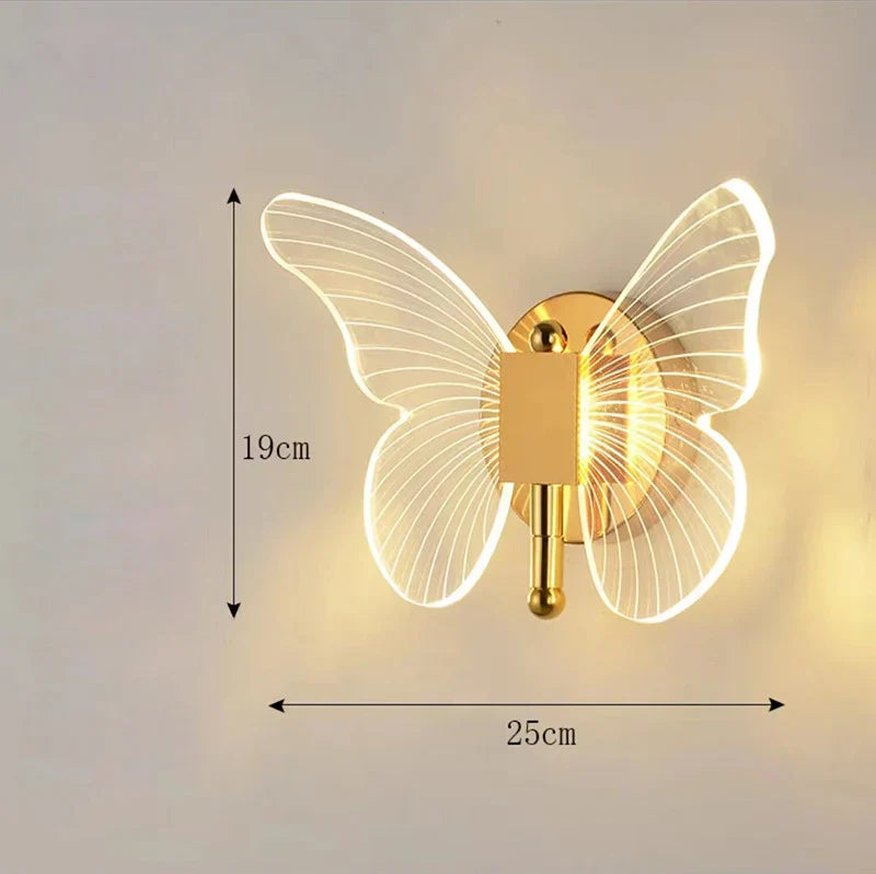 Luxury Gold Butterfly Wall Light – Modern LED Lamp for Bedroom, Living Room & Home Décor