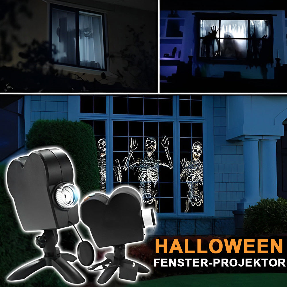 Halloween Holographic Projector – Deluxe Window Projection Kit with 12 Scary & Christmas Videos, Tripod, Audio Output & Screen