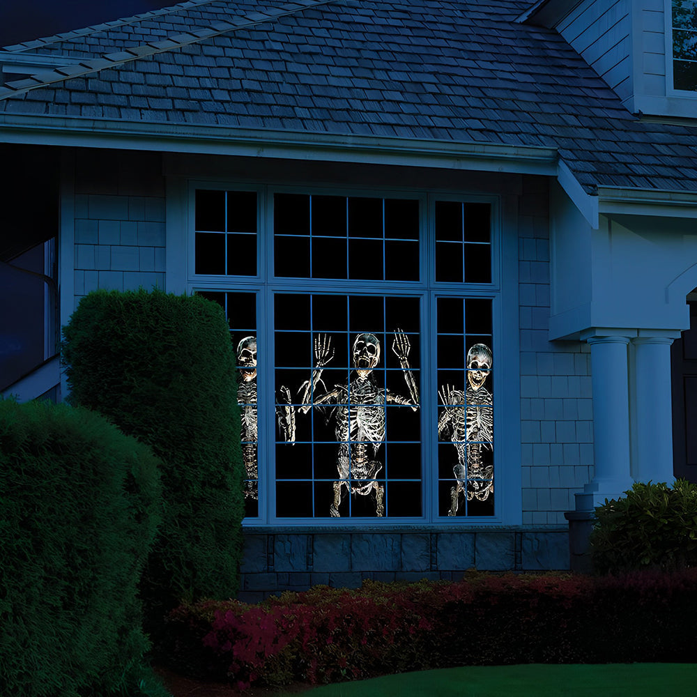 Halloween Holographic Projector – Deluxe Window Projection Kit with 12 Scary & Christmas Videos, Tripod, Audio Output & Screen