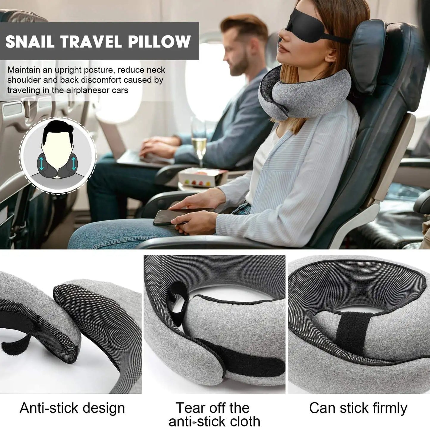 Memory Foam Travel Neck Pillow – Slow-Rebound U-Shaped Cushion with Custom Logo & Breathable Cover