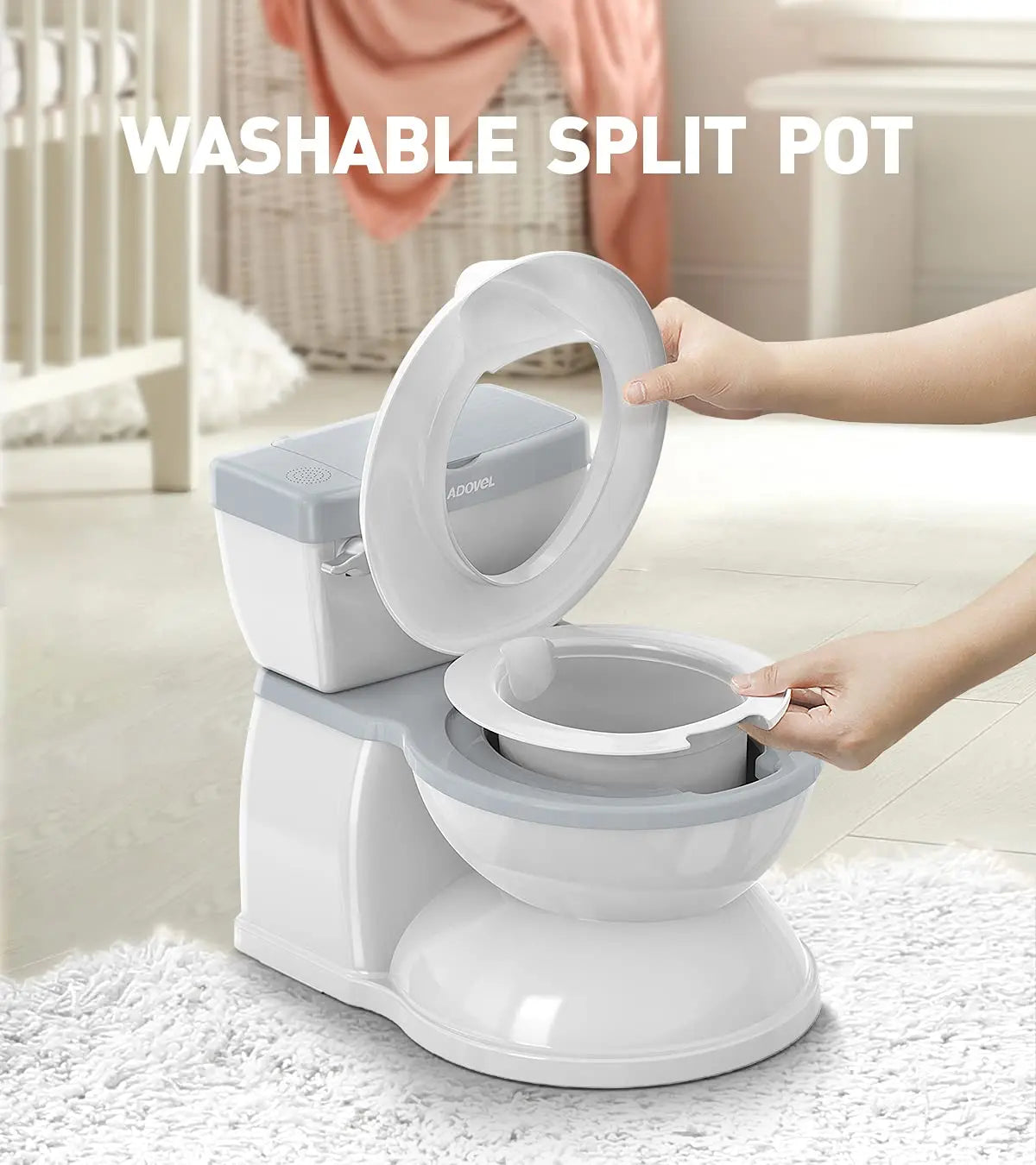 Portable Children's Toilet Trainer – Movable Plastic Potty Seat for Kids Aged 1–6, Ergonomic Design, Easy to Clean