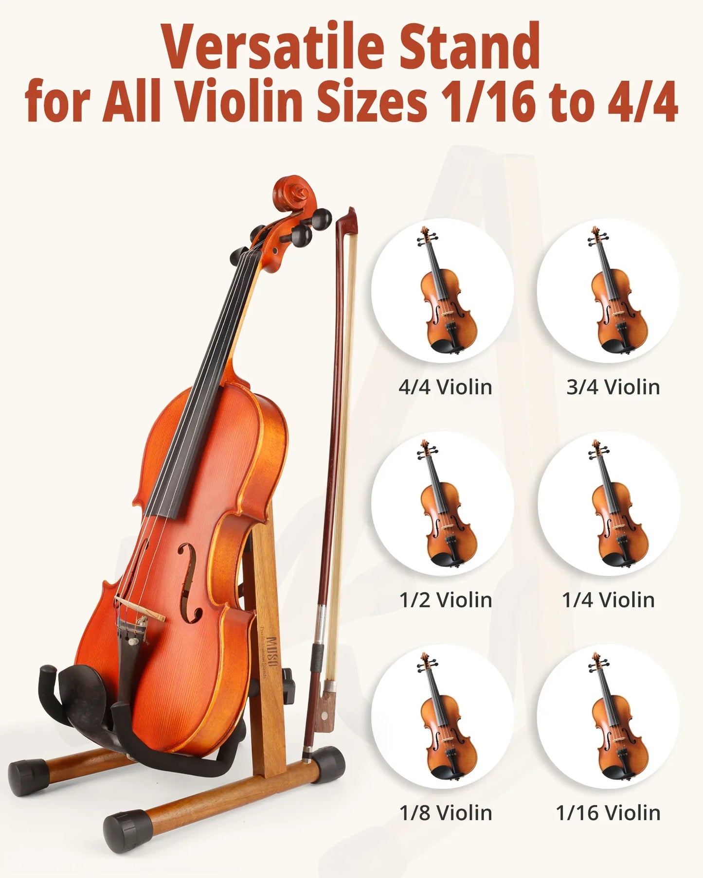 Solid Wood Violin Stand – Detachable A-Frame Musical Instrument Holder for Violin, Mandolin & Stringed Instruments