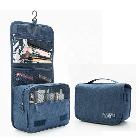 Compact Waterproof Hanging Toiletry Bag – Travel Makeup Organizer for Men & Women
