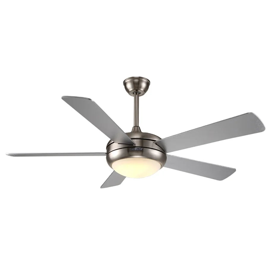 52-Inch Modern LED Ceiling Fan with Remote Control, 5 Plywood Blades, 6-Speed Energy-Saving Lighted Fan for Home & Office