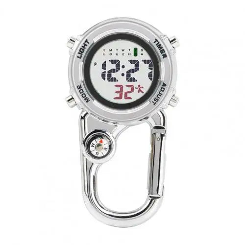 Multifunctional Carabiner Pocket Watch – Luminous Outdoor Sports Clip-On Timepiece for Backpack, Waist, or Gear
