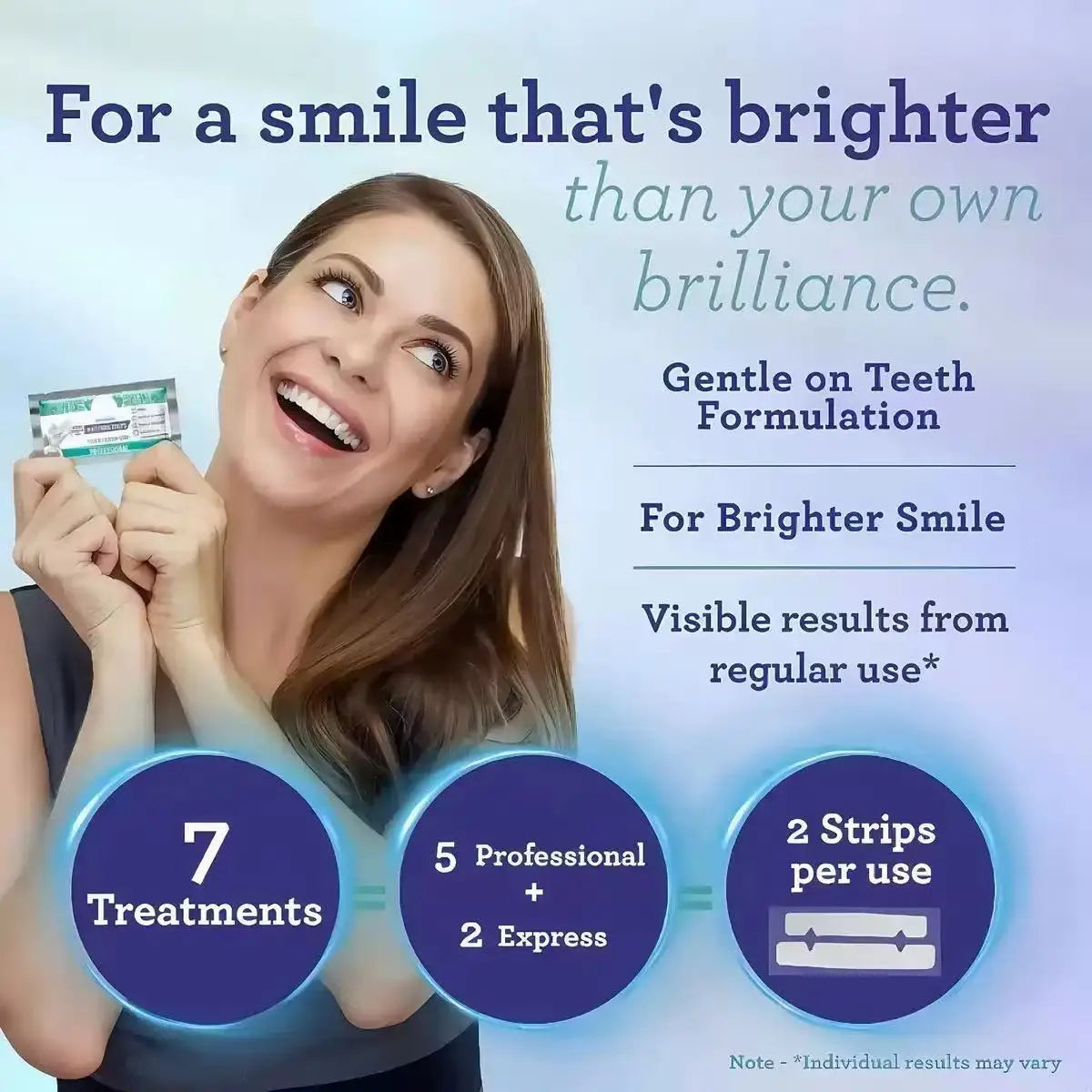 Professional Teeth Whitening Strips with Coconut Oil for Adults - Mint Flavor Non-Slip Dry Strip Technology - 14 Strips for 7 Daily Treatments