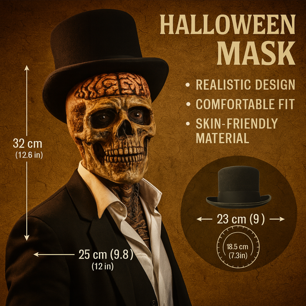 Skull Mask with Brain Detail