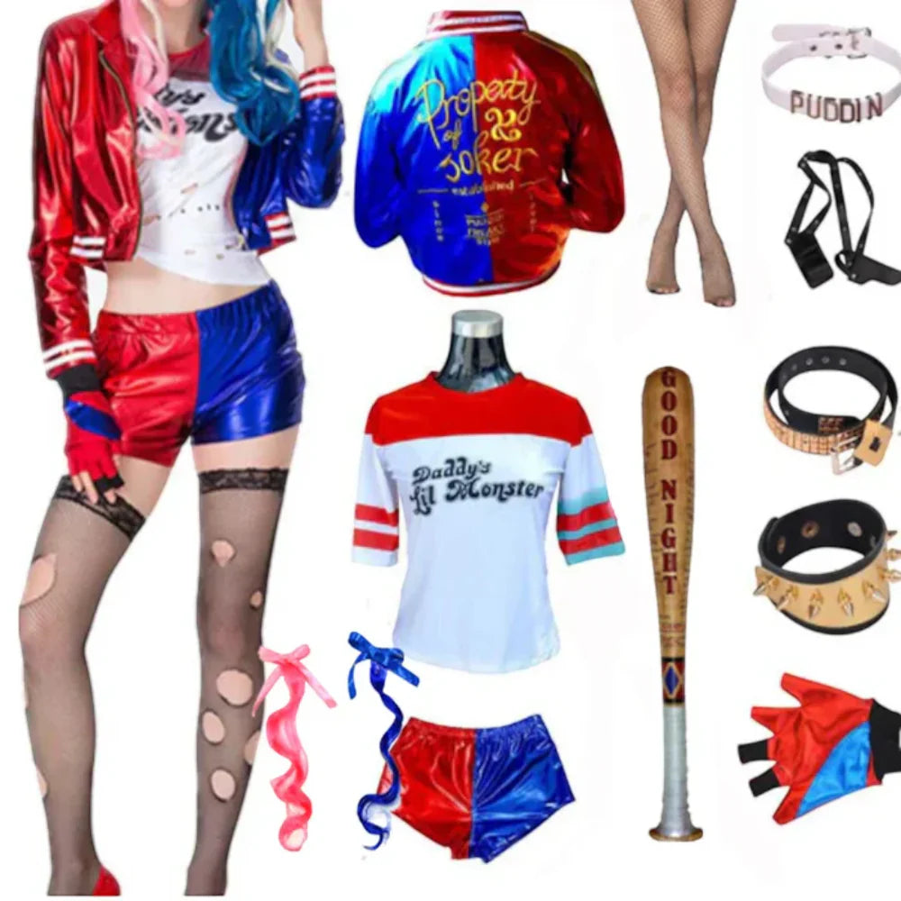 Clown Costume Women Jacket Shorts Set
