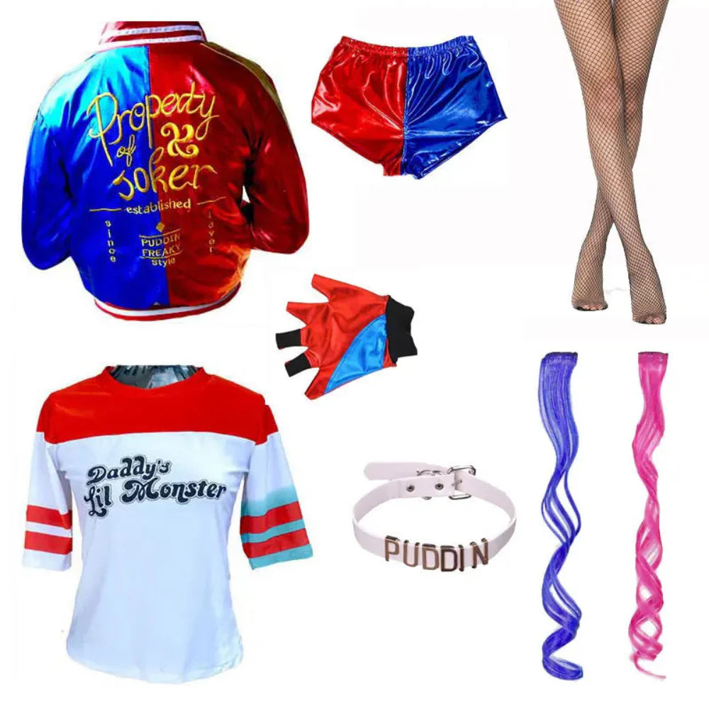 Clown Costume Women Jacket Shorts Set