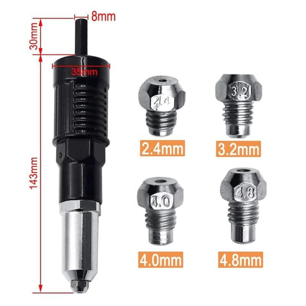 Hardware Tool Rivet Gun Adapter Kit Set