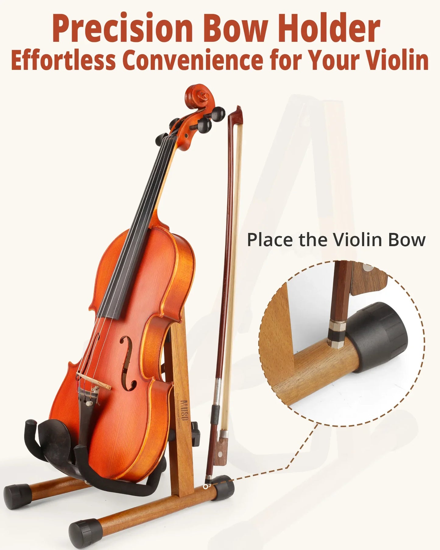 Solid Wood Violin Stand – Detachable A-Frame Musical Instrument Holder for Violin, Mandolin & Stringed Instruments