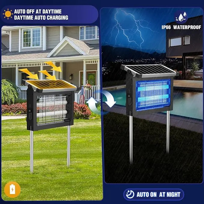 Solar Bug Zapper Outdoor, Waterproof Mosquito Zapper Outdoor Solar Powered mosquito killers electronic