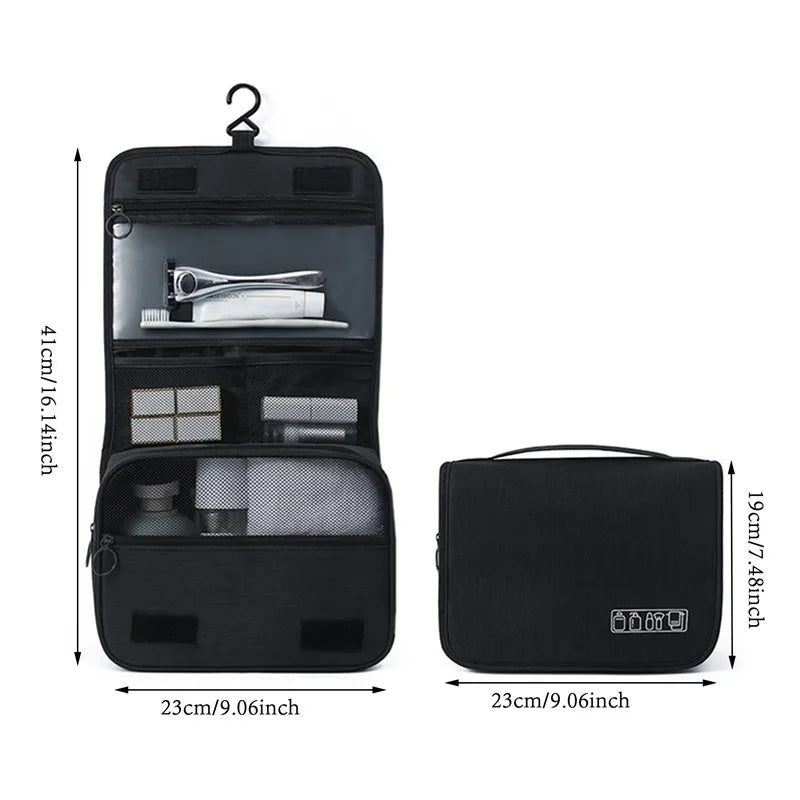Hanging Toiletry Bag for Men – Waterproof Travel Organizer with Hook, Large Capacity Bathroom Cosmetic Storage