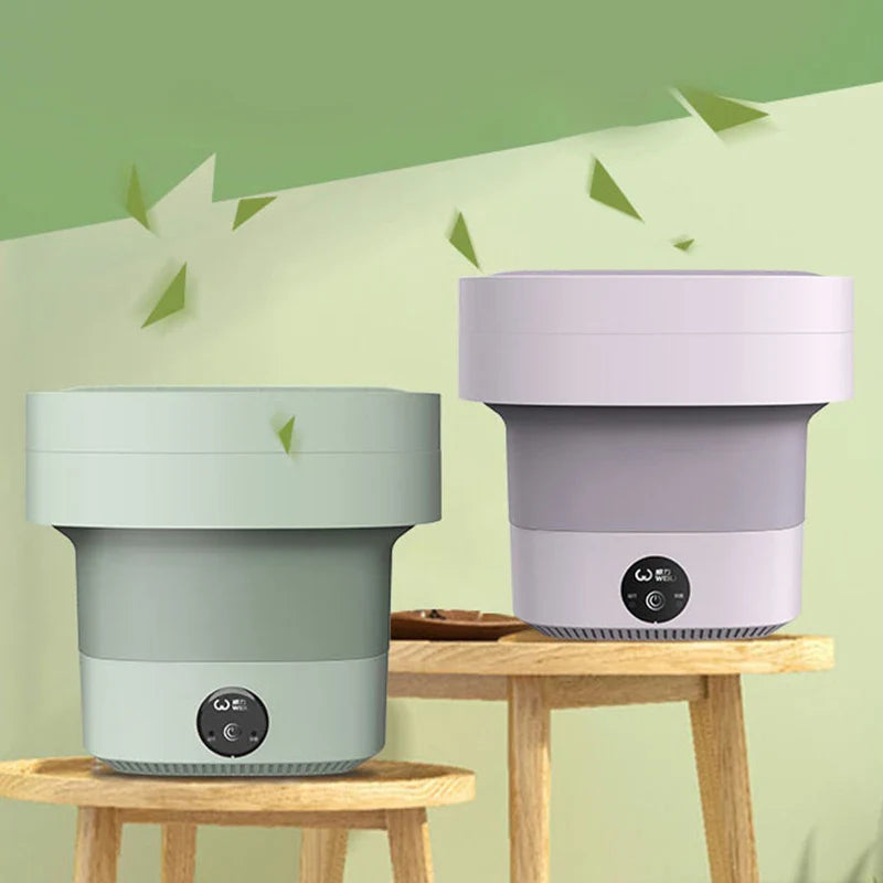 Mini Portable Washing Machine – Foldable Washer with Deep Cleaning Function, Compact Design for Travel & Small Spaces