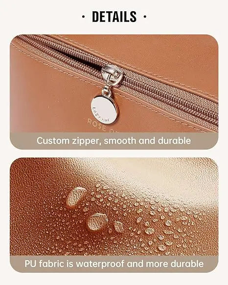 Waterproof Travel Toiletry Bag – Foldable Makeup Organizer with Handle & Divider for Women