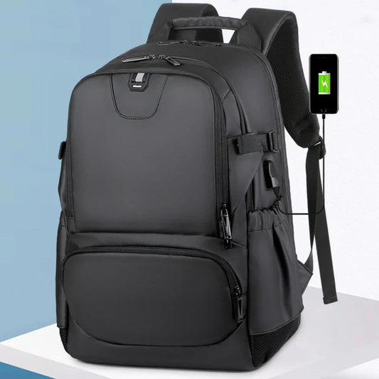 17-Inch Waterproof Laptop Backpack – Large Travel Bag with USB Port for Men