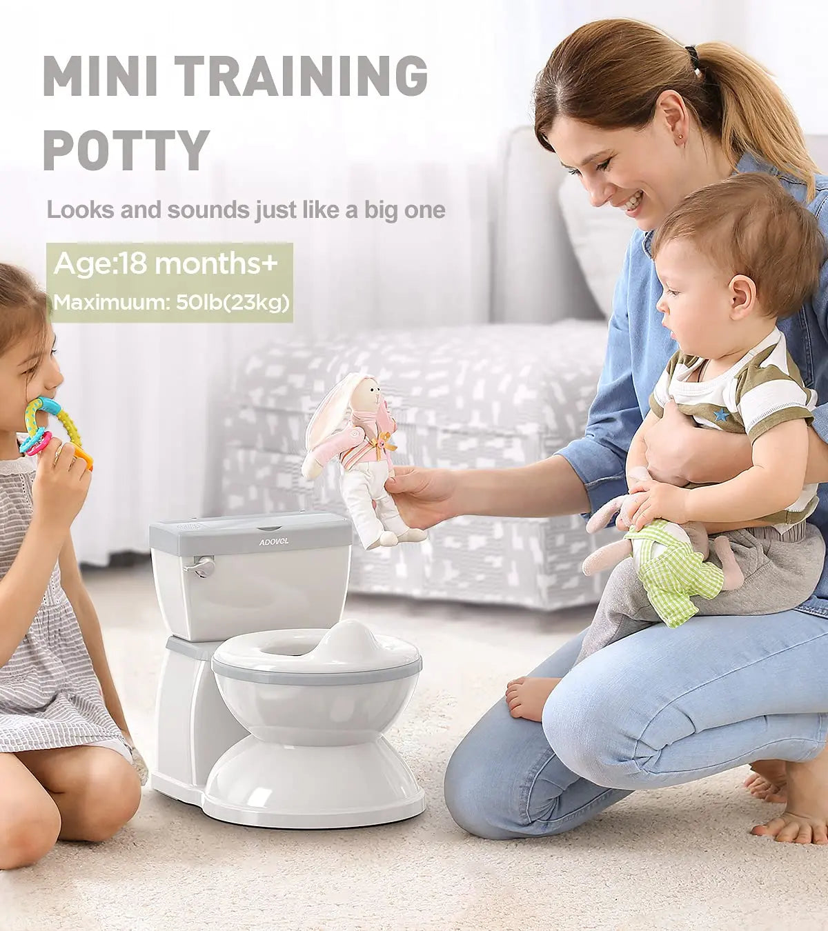 Portable Children's Toilet Trainer – Movable Plastic Potty Seat for Kids Aged 1–6, Ergonomic Design, Easy to Clean