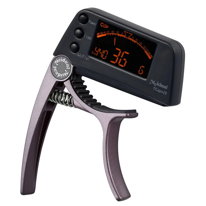 2-in-1 Digital Guitar Tuner & Capo – Precision Tuning with Built-In Performance Versatility