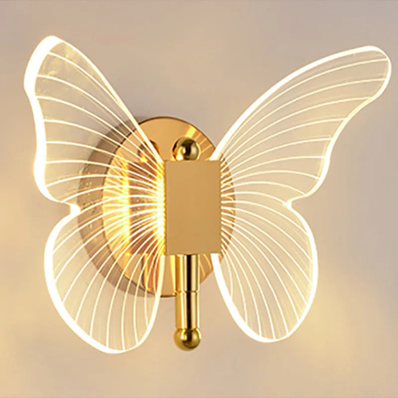 Luxury Gold Butterfly Wall Light – Modern LED Lamp for Bedroom, Living Room & Home Décor