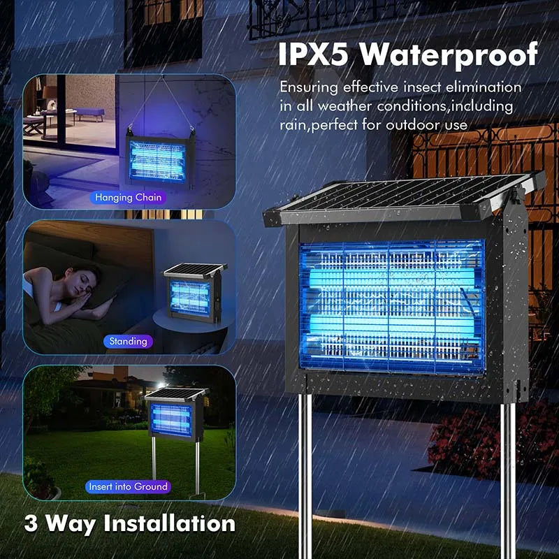 Solar Bug Zapper Outdoor, Waterproof Mosquito Zapper Outdoor Solar Powered mosquito killers electronic