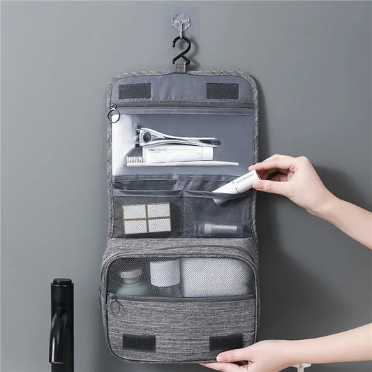 Hanging Toiletry Bag for Men – Waterproof Travel Organizer with Hook, Large Capacity Bathroom Cosmetic Storage