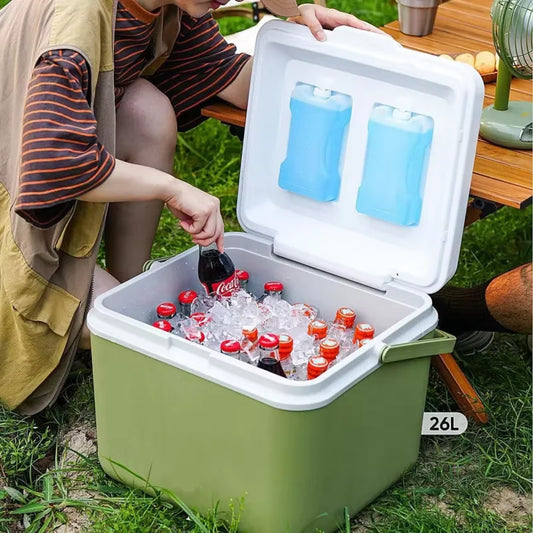 Portable Insulated Cooler Box – Small Commercial Refrigerator Bucket for Outdoor Camping, Food Stalls, and Ice Storage