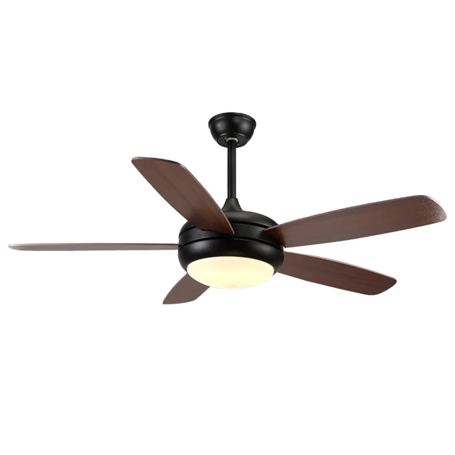 52-Inch Modern LED Ceiling Fan with Remote Control, 5 Plywood Blades, 6-Speed Energy-Saving Lighted Fan for Home & Office