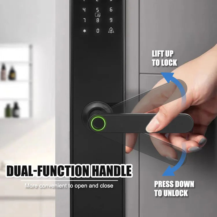 Biometric Fingerprint Smart Door Lock – Keyless Entry, TTLock App Control, Multi-Access Digital Security for Home & Office