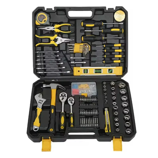 Avichic™ 118-Piece Hand Tool Kit – Multifunctional Carbon Steel Repair Set with Wrench, Level, Tape, Screwdrivers & Case for Home & DIY