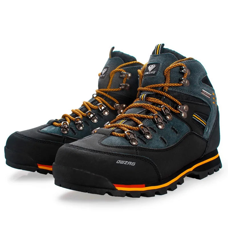 Avichic™ Men’s Waterproof Cowhide Hiking Boots – Thermal Anti-Slip Outdoor Shoes with Mesh Insole for Winter Trekking
