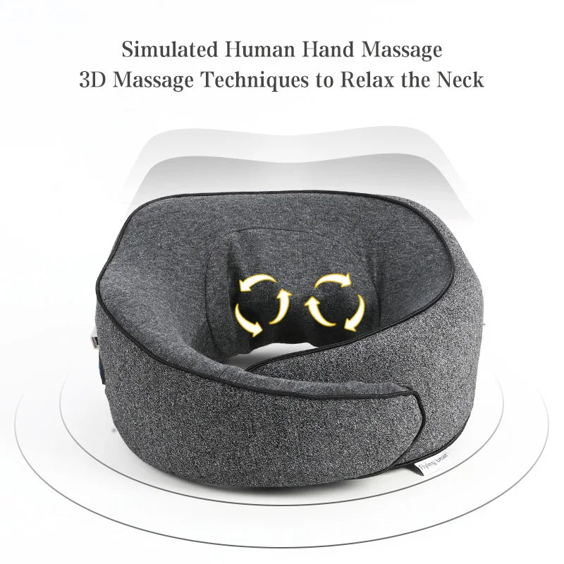 Wireless Neck Massage Pillow – U-Shaped Memory Foam Travel Pillow for Sleeping & Business Trips