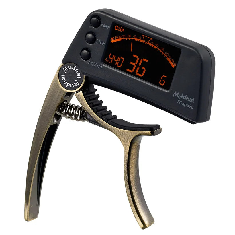 2-in-1 Digital Guitar Tuner & Capo – Precision Tuning with Built-In Performance Versatility